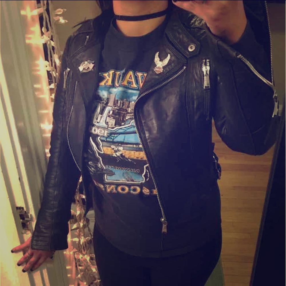 BCBG Leather Moto Jacket